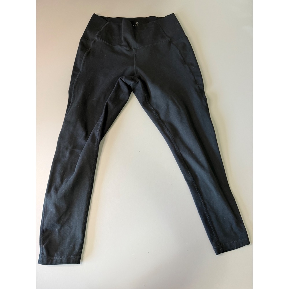 Danskin Womens Black High Waisted Active Leggings with Pockets 1720442 Size L